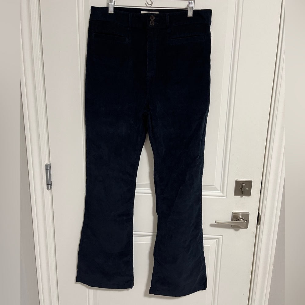 NWT - Fat Face Women's Blue Fly Flare Corduroy Pants - US 10/L